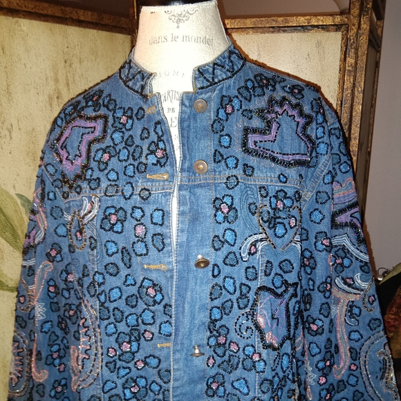 Chico's Jackets & Blazers - Vintage chicos beaded denim jacket